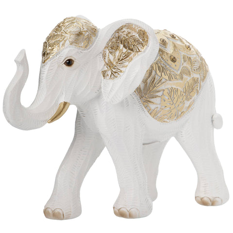 Eurolamp Statuina Elefante in poliresina bianco/oro 26x11xH19.5 cm