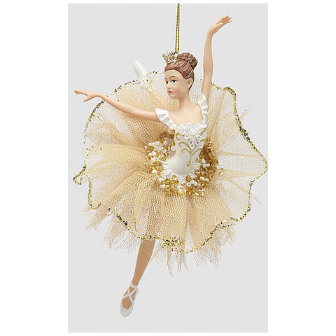 EDG Ballerina con abito tulle oro decorazione natalizia H17 cm 3 varianti (1unità)