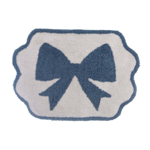 Tapis de bain en coton Blanc Mariclò avec nœud 50x70 cm