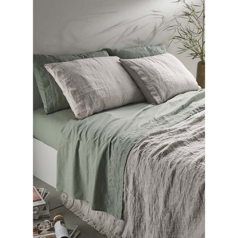 Blanc Mariclò Completo letto matrimoniale in cotone/lino + 2 federe "Soffio" 7 varianti (1pz)