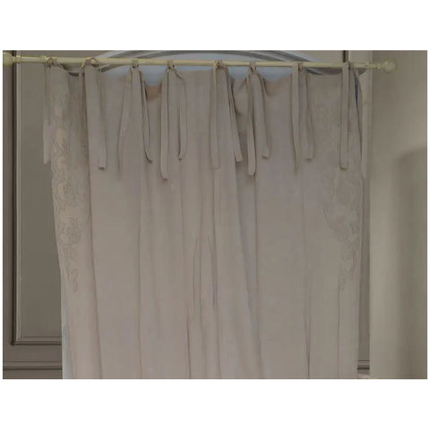 L'Atelier 17 Linen blend curtain with "Duchess" Shabby Chic embroidery 140x290 cm 3 variants (1pc)