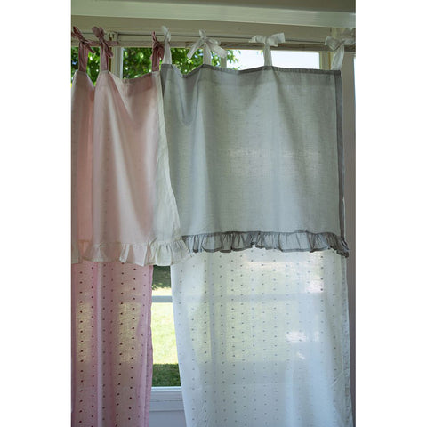 L'ATELIER 17 Rideau de fenêtre à pois + cantonnière « Pénélope » 4 variantes 60x240 cm (1 unité)