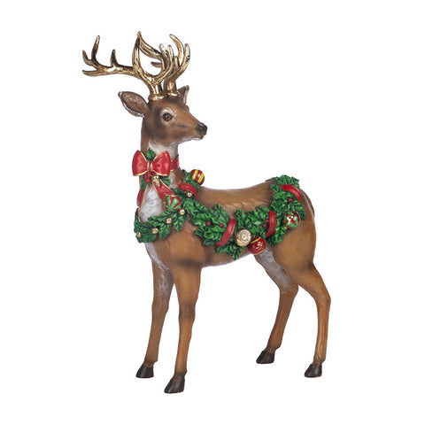 GOODWILL Resin reindeer with ornaments 40.5 cm