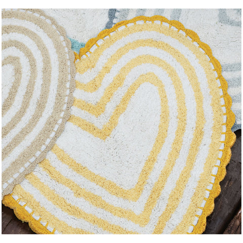 L'Atelier 17 Heart-shaped rug with stripes and lace "All Around" 65x65 cm 5 variations (1 unit)