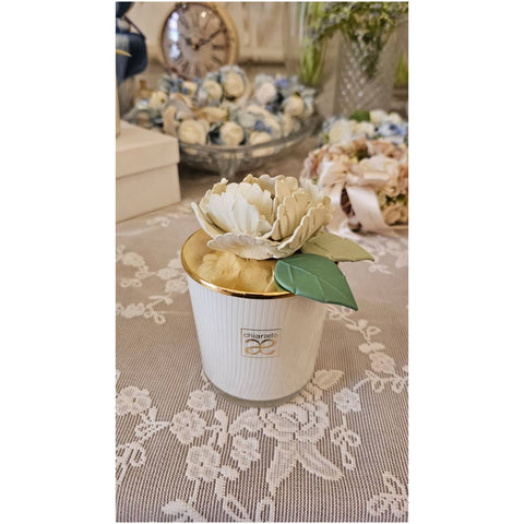 Chiaraela Candela grande Peonia "Giardino" D8.5xH14 cm 8 varianti(1 unità)
