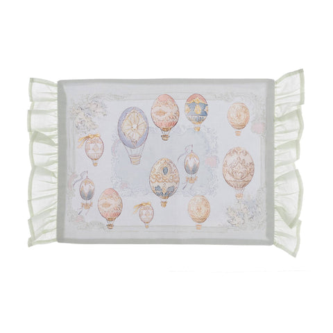 Blanc Mariclò Tovaglietta di pasqua cerate in cotone con gale "Rococo" 30x30 cm 2 varianti(1 unità) - Angelica Home Stabia