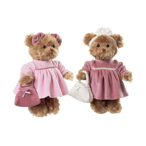 Bukowski Orso Peluche con abito rosa e borsa "Beautiful Ellen" H25 cm 2 varianti (1 unità)