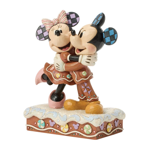 Enesco Disney Statuina di natale Topolino e Minnie Pan di zenzero H15.5 cm
