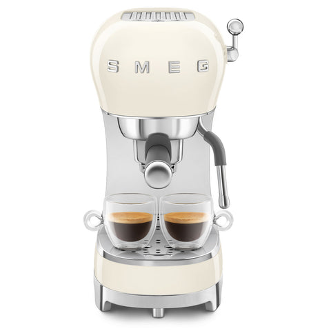 SMEG Espresso coffee machine 2 cups stainless steel cream