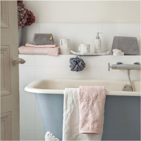 Mathilde M Dispenser sapone da bagno in ceramica opaca "Marquise" D6.5xH21 cm