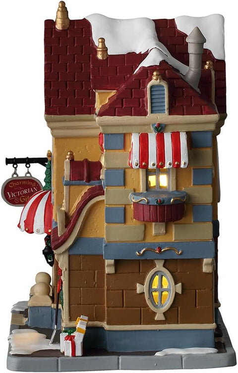 LEMAX Edificio luci led "Father Christmas Gift Shop" in porcellana H19.7x17.8x13.5 cm