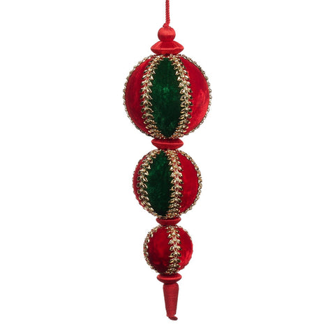 GOODWILL Pendente di Natale con tre sfere in tessuto per albero H33 cm