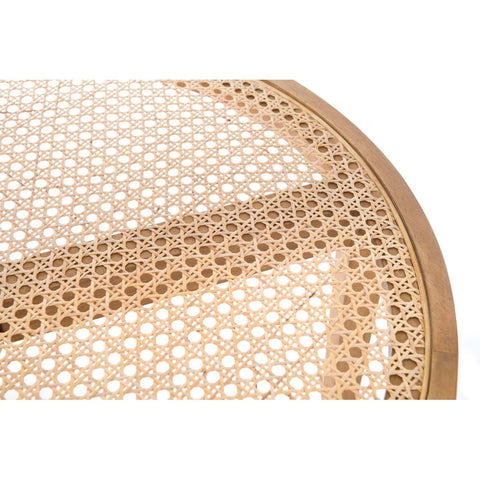 Blanc Mariclò Tavolino fumo in legno di bayur e paglia di Vienna "Euterpe" D75xH45 cm