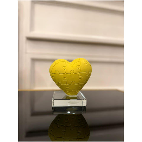 Chiaraela Cuore puzzle piccolo base in vetro 10x9.5 cm 5 varianti(1 unità)