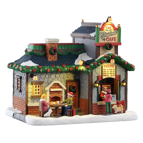 Bâtiment LED illuminé LEMAX « Le Café de Noël » H17,4 x 20,3 x 14,7 cm