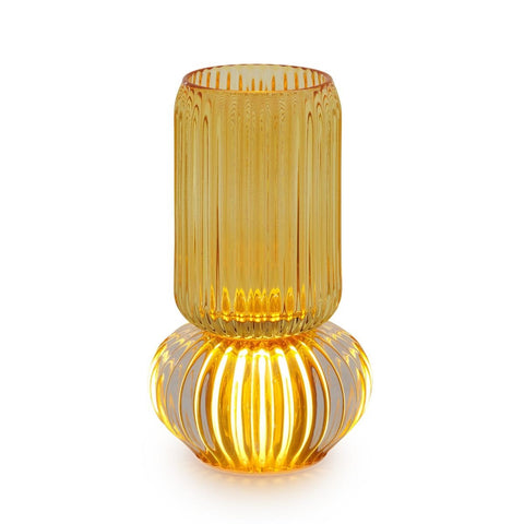 Henriette Vaso in vetro ambra con luce led "Luminescence" D11xH19 cm - Angelica Home Stabia