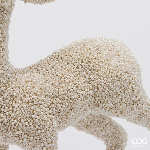 EDG Statuina natalizia Renna con perle avorio 29x14xH51 cm
