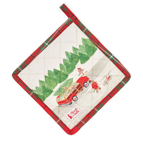 Cloth Clouds Christmas potholder "Christmas Card" 2 variants (1pc)