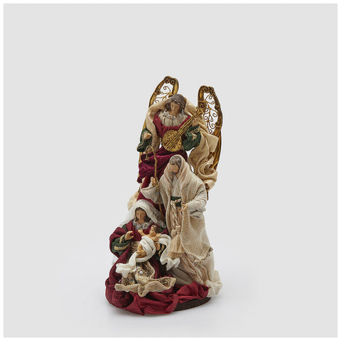 Figurine de la Nativité EDG Enzo De Gasperi avec ange D14xH30 cm