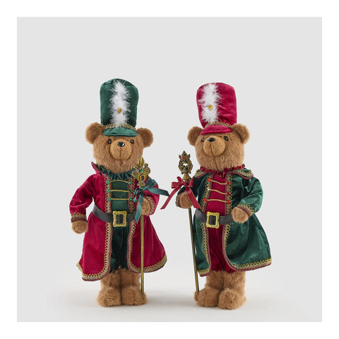 EDG Figurine de Noël Ourson soldat en tissu H60 cm 2 variantes (1 unité)
