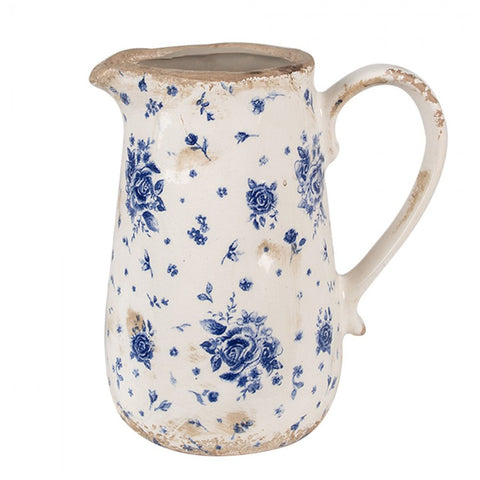Clayre & Eef Brocca ceramica blu Shabby Chic 16x12x18 cm