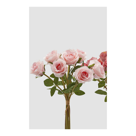 EDG Enzo de Gasperi Mazzo Bouquet 10 Rose con foglie artificiale H40 cm 2 varianti(1 unità)