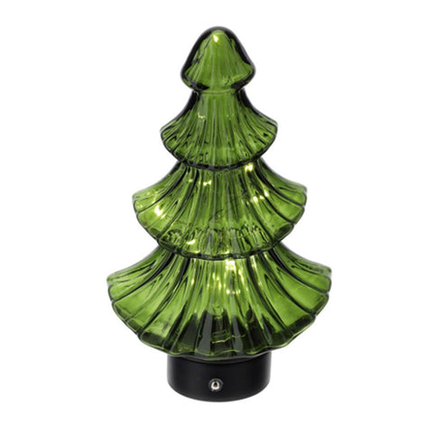 Hervit Albero di natale in vetro con luce led 17xH28 cm