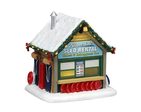 LEMAX Negozio Noleggio slittini "Slopeside Sled Rental" H13.5x13.5x12 cm
