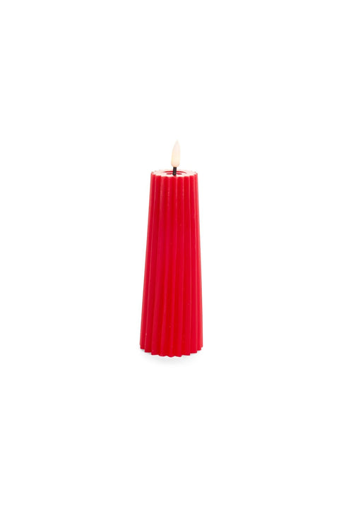 Nuvole di Stoffa Candela di natale con luce led rosso D6 H16 cm