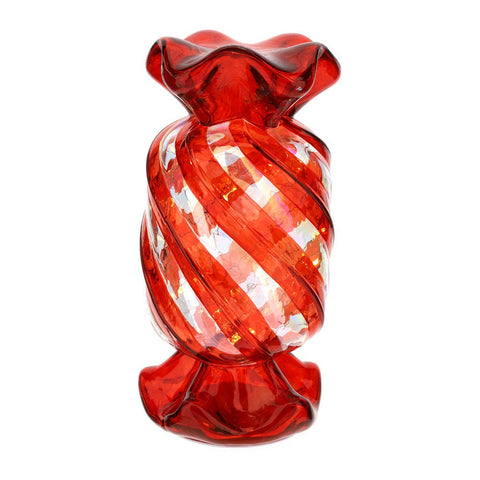 CARAMELLA VETRO ROSSA X'MAS 12X12XH24CM