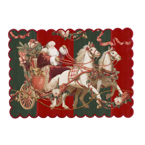 Blanc Mariclò Set 2 tovagliette cerate di natale "Calessi e Calessini" 33x48 cm 2 varianti(2 unità)