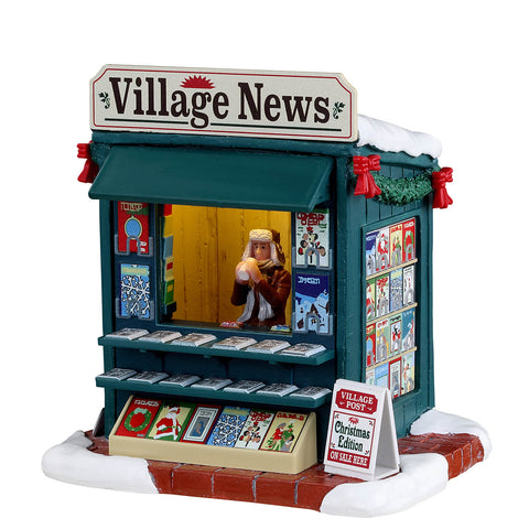 LEMAX Kiosque à journaux bâtiment lumineux "Good News Day" en résine H11 x 9 x 11,5 cm