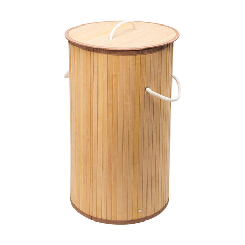 Estia Home Cestino Porta Biancheria pieghevole in Bamboo 57lt D35xH60 cm