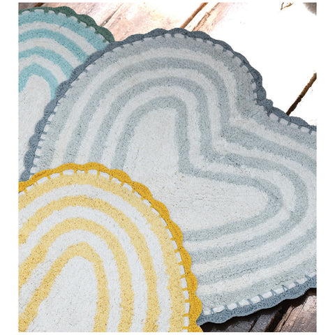 L'Atelier 17 Heart-shaped rug with stripes and lace "All Around" 65x65 cm 5 variations (1 unit)