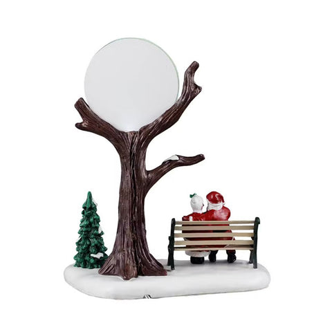 LEMAX Père Noël et Mère Noël scène lumineuse LED "Romance Pole Nord" H19x14x9 cm