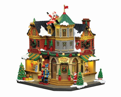 LEMAX Edificio con luci led "Tidings And Joy" H23.5x22.5x18.5 cm