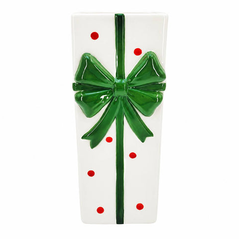 Easy Life Vaso di natale in ceramica con fiocco "Ribbon" 2 varianti(1 unità)