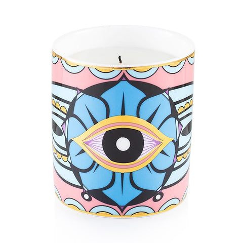 Emò Italia Porcelain candle with "Aegean" eye Made in Italy 8x9 cm 4 variants (1pc)