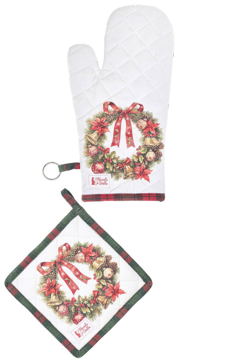 Cloth Clouds Set Glove + Potholder "Christmas is Coming" 6 variants (2 units)