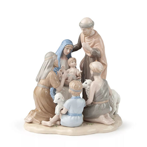 Figurine de la Nativité Hervit de la Sainte Famille en porcelaine 18,5x16xH19 cm