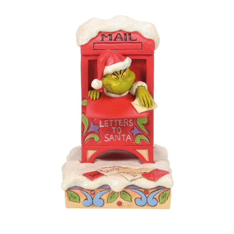 Figurine de Noël Enesco Grinch Boîte aux lettres H15 cm