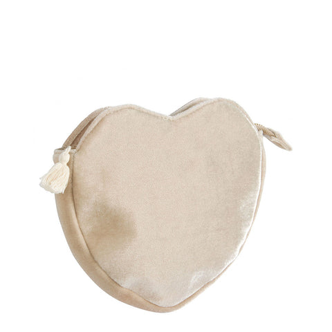 Mathilde M Pochette Cuore effetto Velluto ècru 20x23x4 cm