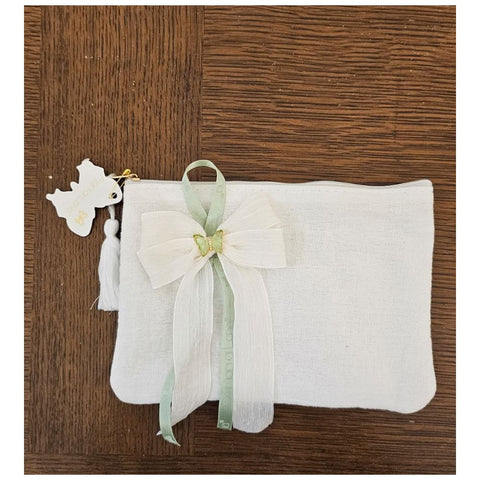 Fiori di Lena Pochette artigianale con applicazione farfalla 20x15 cm 4 varianti(1 unità) - Angelica Home Stabia