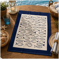 Tovaglietta mare con pesci blu, stile marino per tavola estiva, tessile cucina shabby chic