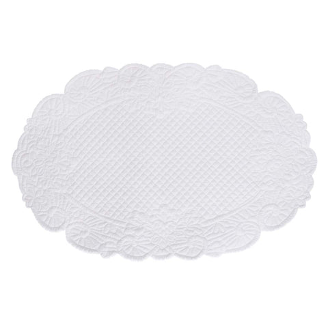 Blanc Mariclò Centrotavola ovale in cotone bianco "Carmen" 45x70 cm