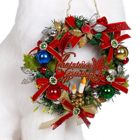 GOODWILL Mark Roberts White Dog with Wreath, Handmade 33cm