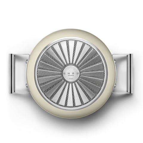 Smeg Casseruola due manici panna + coperchio "50's Style" D24 cm / 35.8x25.4xH13.4 cm