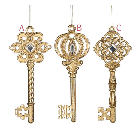 GOODWILL Golden key with jewel H16.5 cm 3 variants (1pc)