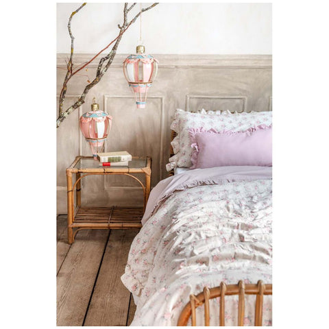 Blanc Mariclò Set 2 copriguanciali con gala "Incanto Fiorito" 50x80 cm - Angelica Home Stabia