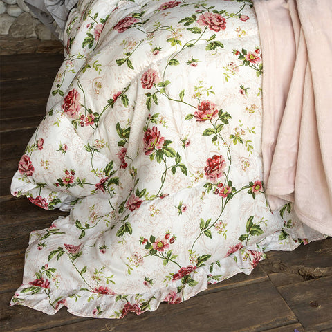 L'Atelier 17 Trapunta matrimoniale floreale + 2 federe "Rosy" 260x260 cm